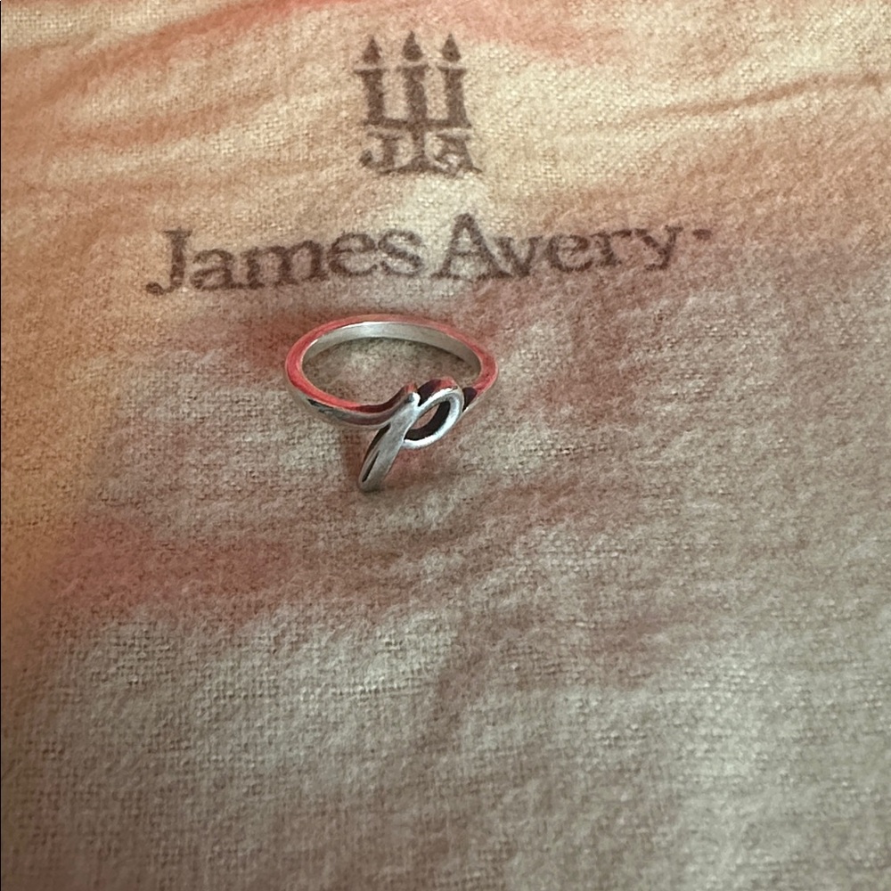 James Avery script letter P sterling silver ring size 5 - Picture 4 of 9